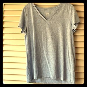 Mossimo Heather Blue V Neck Short Sleeve Tee L